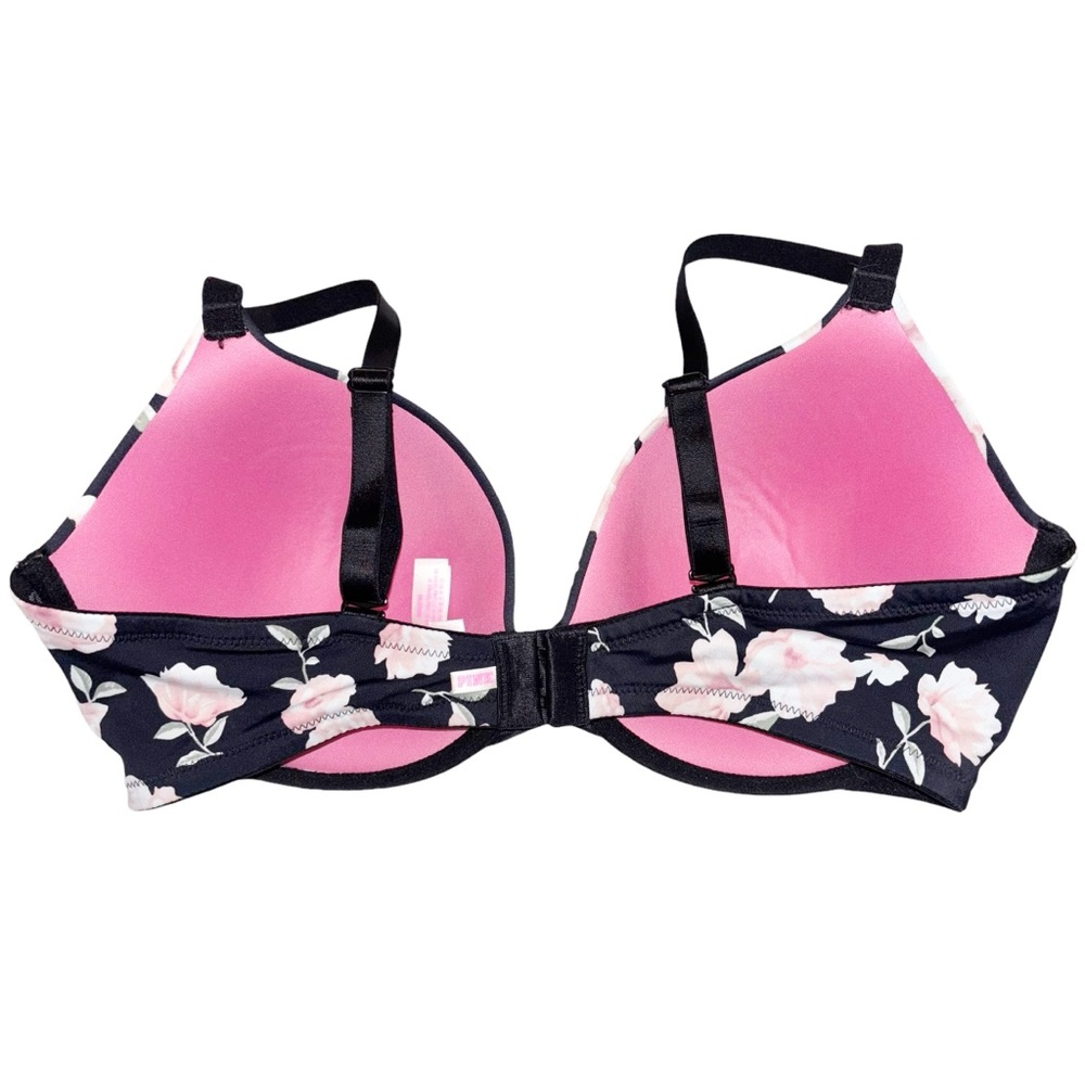 PINK Victoria's Secret Floral Bra - Black and Pink - Picture 2 of 4